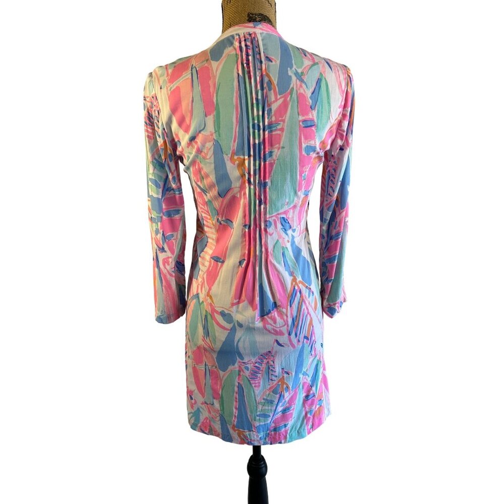 Lilly Pulitzer Dress Women's XS Colorful Abstract Print Tunic Beachy Classy - Picture 2 of 9